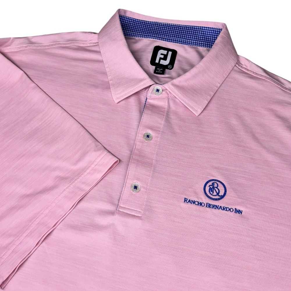FootJoy Polo Shirt Mens 2XL Pink‎ Rancho Bernardo Inn Golf Performance Stretch